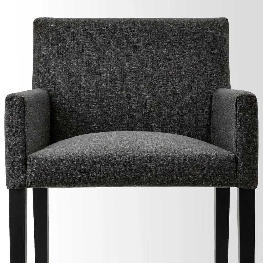 Стол + 4 стула с подлокотниками - MÖRBYLÅNGA / MÅRENÄS IKEA/ МЕРБИЛОНГА/ МАРЕНЭС ИКЕА, 205х95х75 см, темно-серый/коричневый
