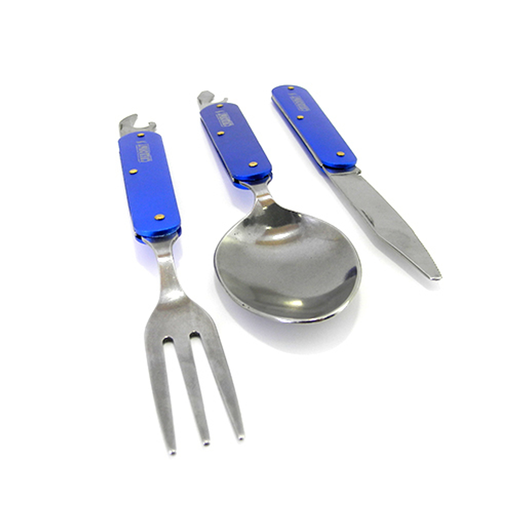 Набор столовых приборов "СЛЕДОПЫТ", нержавеющая сталь, блистер. (ложка, вилка, нож)