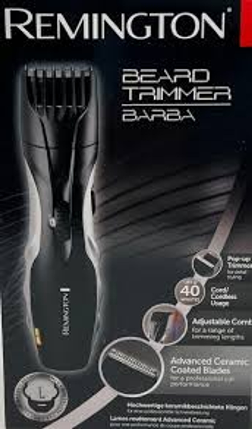 Триммер для усов и бороды Remington MB320C чёрный/серый
