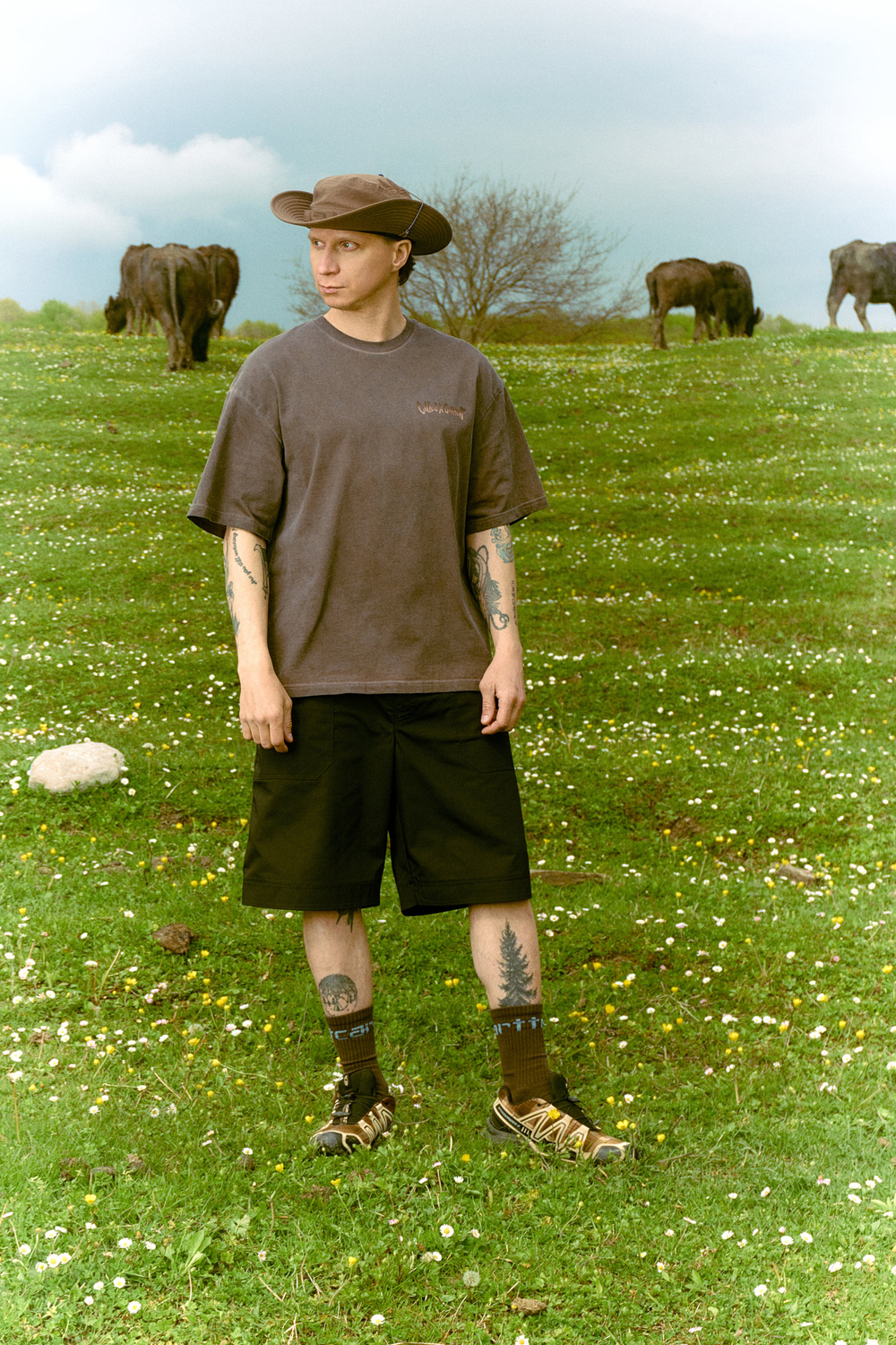 Футболка Called a Garment Stout T-Shirt "Brown Dyed"