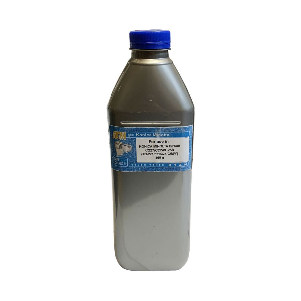 Тонер для KONICA MINOLTA Bizhub C227/C224/C258 (TN-221C/TN-321C/ TN-324C) (460г,NonChem) голубой Silver ATM