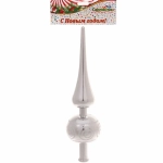 Верхушка на ёлку 23 см «Вензель», Серебро/белый