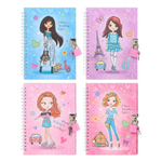 Блокнот детский Basir на замке, формат А6, серия "Девочка", переплет 7БЦ, 15*11 см, 48 листов, ассорти