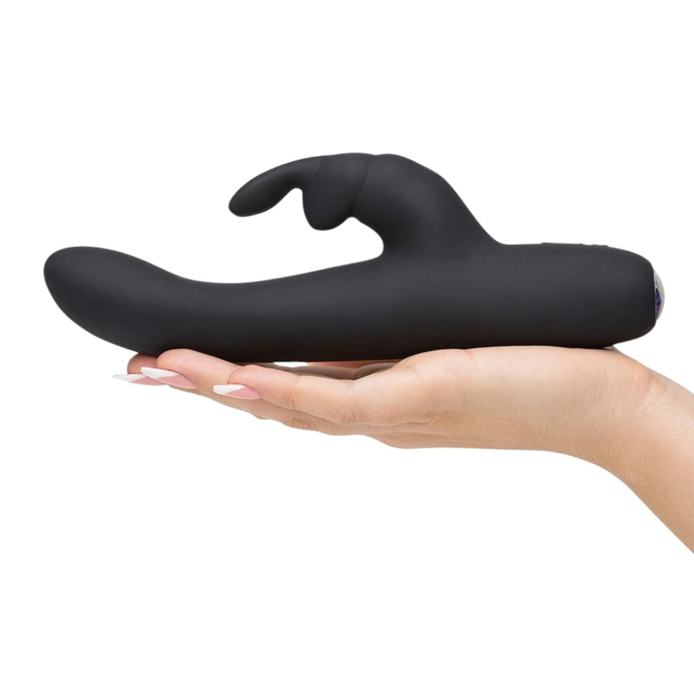 Черный вибратор-кролик 22,9см Fifty Shades of Grey Greedy Girl Slimline Rabbit Vibrator