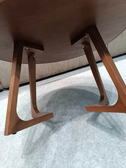 Журнальный столик Vario Ø60х52 см, белая керамика, орех