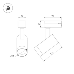 Светильник LGD-SPOT-2TR-R45-7W Warm3000 (WH, 24 deg, 230V) (Arlight, IP20 Металл, 3 года) 042537