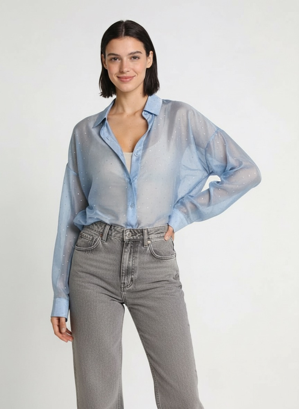 Рубашка со стразами