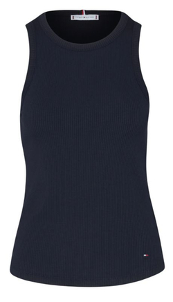 Женский топ теннисный Tommy Hilfiger Slim Rib Tank - небесный