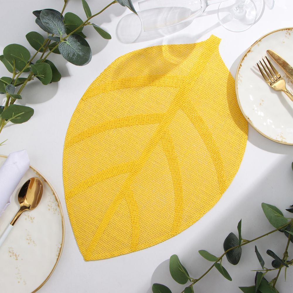 Салфетка сервировочная Листочки, 30*45 см (жёлтый)