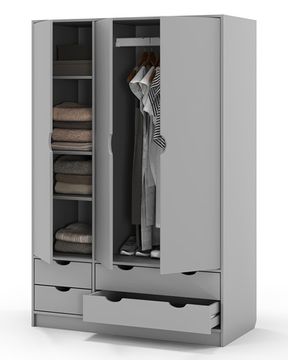 Шкаф ГРАНД-ЛАВОРО-6/1200*1800*553/ правый дуб бунратти / вулканический серый