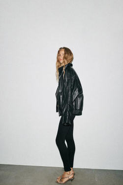 ZARA ДЖИНСЫ TRF SKINNY С ВЫСОКОЙ ПОСАДКОЙ, ЧЕРНЫЙ