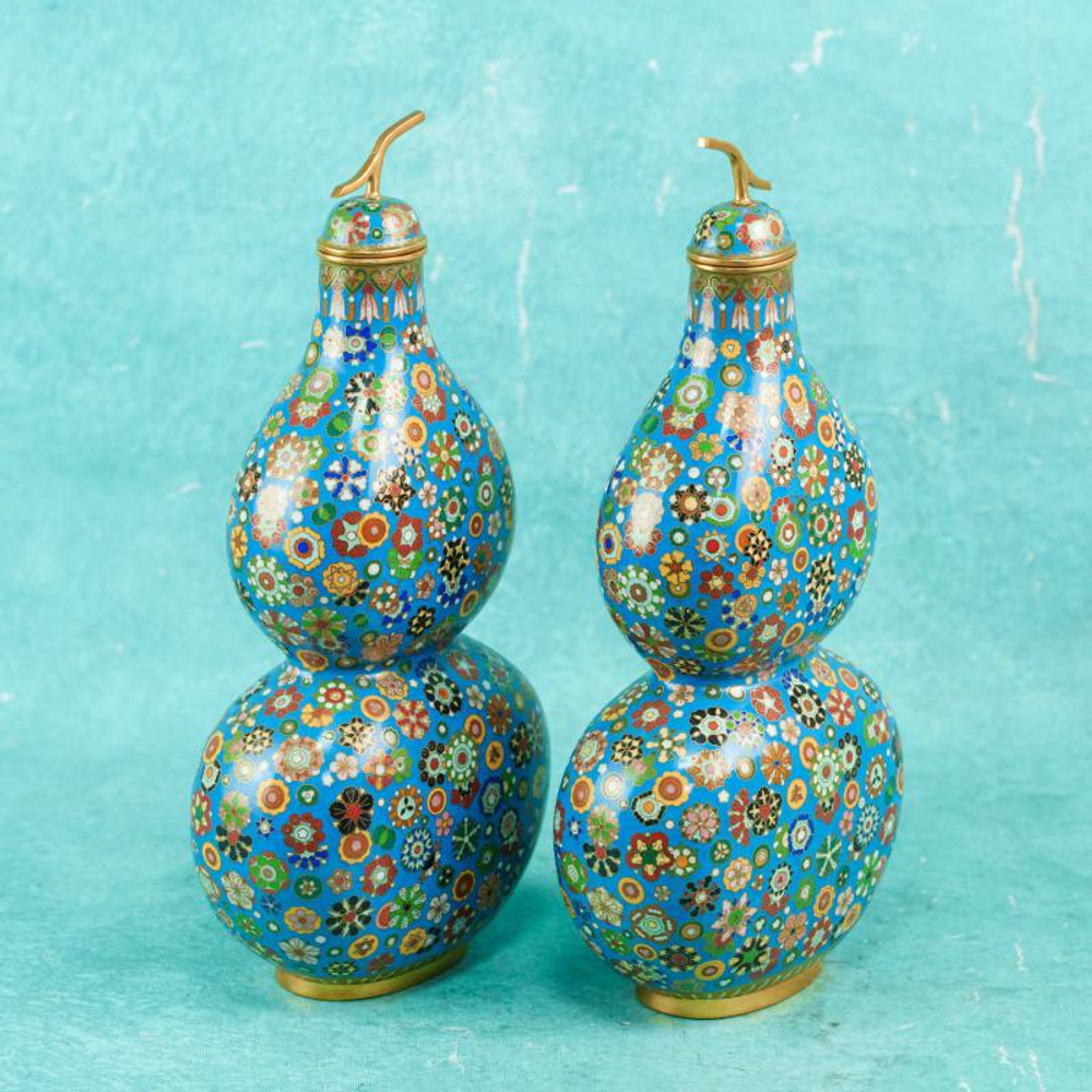 Парные декоративные вазы в форме тыквы Ву-Лу