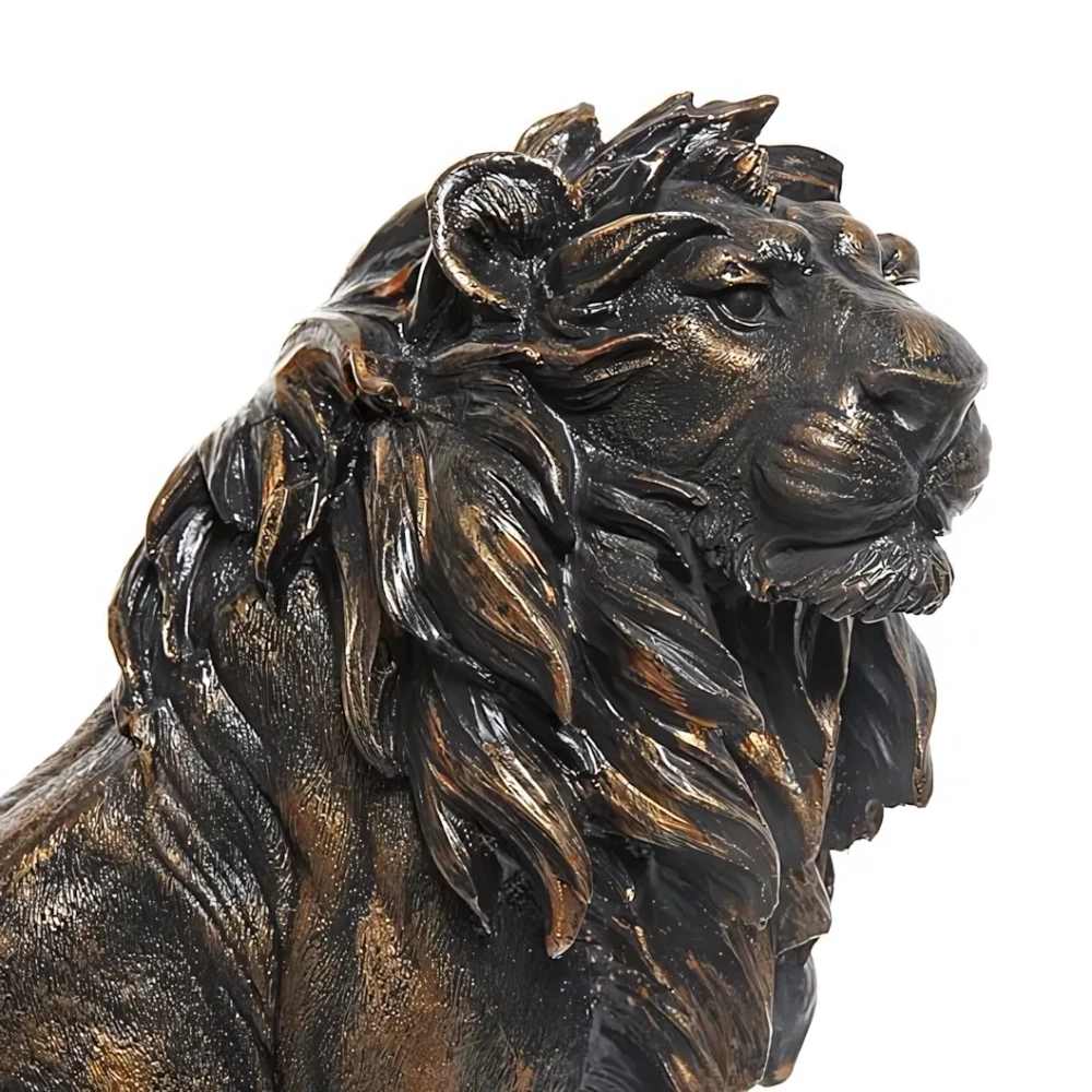 Статуэтка из гипса «Лев» 32см античное золото