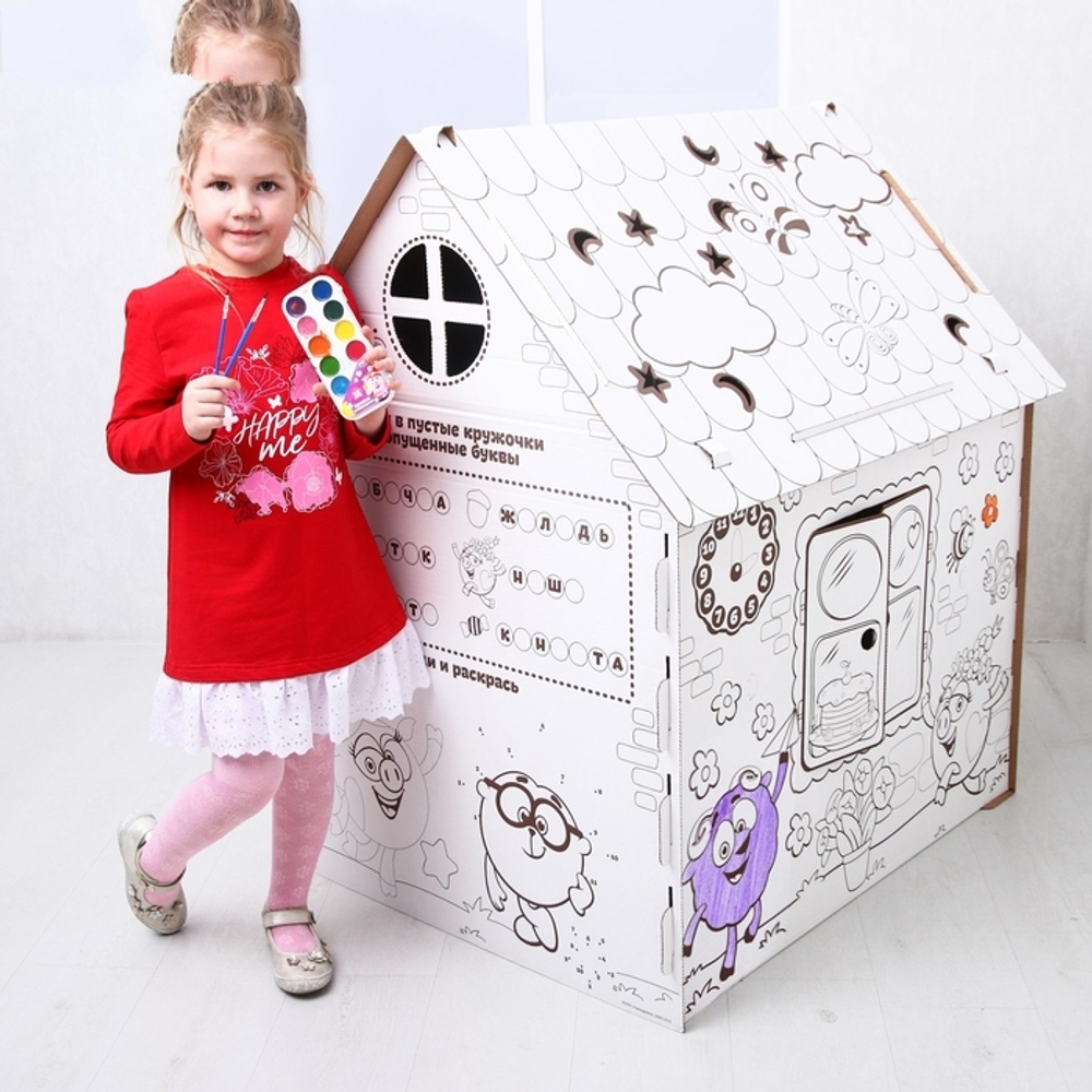 4178176 Дом из картона "Дом-раскраска", СМЕШАРИКИ