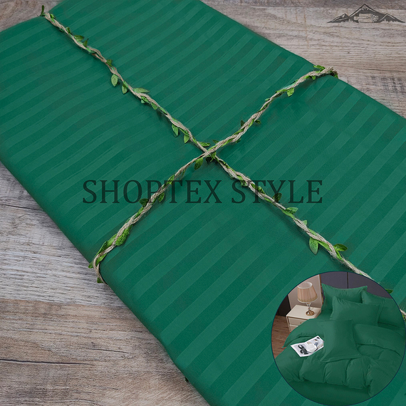 Полисатин-страйп &quot;Изумруд&quot; | ш.220 см | 95 г/м² | полиэстер-100%