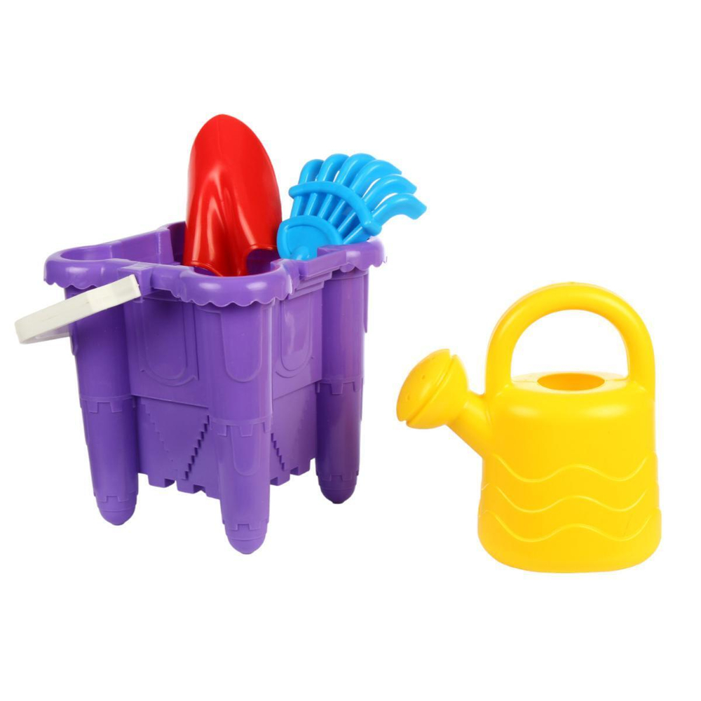 Песочный набор №40 ведро-крепость, совок, грабли, лейка (АлексТойз)