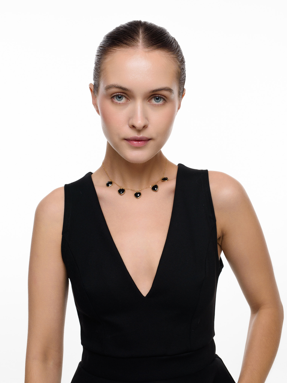 Чокер "Amour" с черным агатом Gold