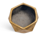 Кашпо TREEZ ERGO - серия Rombo - Низкая чаша-многогранник - Состаренное золото