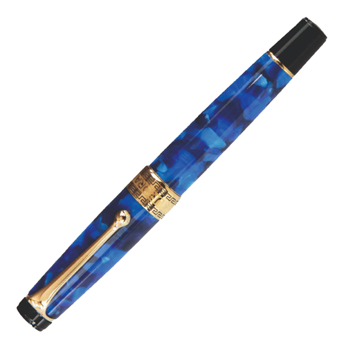 Перьевая ручка Aurora Optima Auroloide Cobalt Blue GT, перо - F, в подарочной коробке