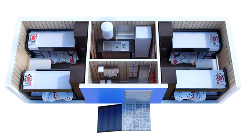 Вагон-дом 8х3м жилой на 8 человек с тамбуром