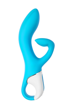 Нереалистичный вибратор Satisfyer Embrace me, силикон, синий