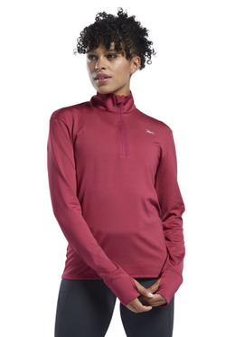 Женская теннисная куртка Reebok Workout Running 1/4 Zip W - Pink