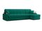 Диван угловой с оттоманкой Денвер 1,2 - Velutto 33 изумрудный/ коричневая накладка