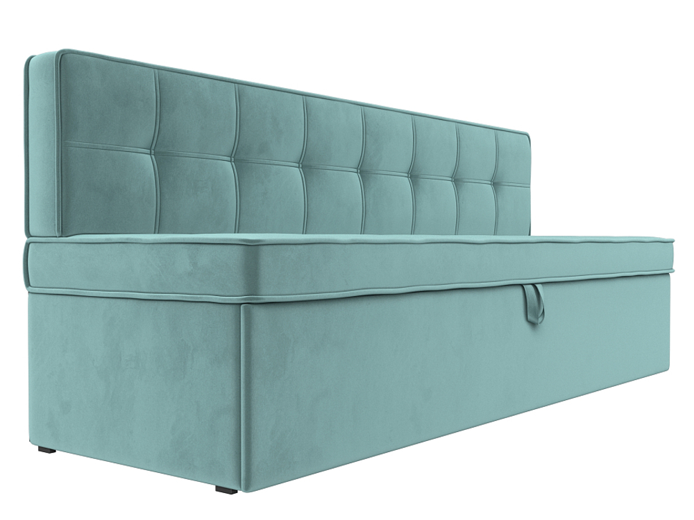 Диван кухонный прямой Техас, Бирюзовый, Велюр, 113096