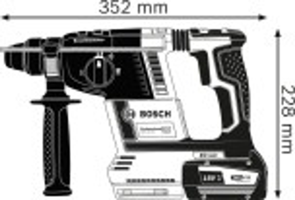 Перфоратор аккумуляторный BOSCH GBH 18 V-26 бесщеточный 0615990M3N 1х8,0 Ач, картон