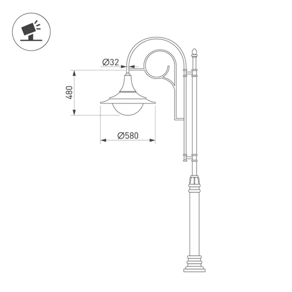 Светильник OXOR-AMPIL-LUZ-580х480-50W Day4000 (BK, 120 deg, 230V) IP65 OPAL (Arlight, -) 052449