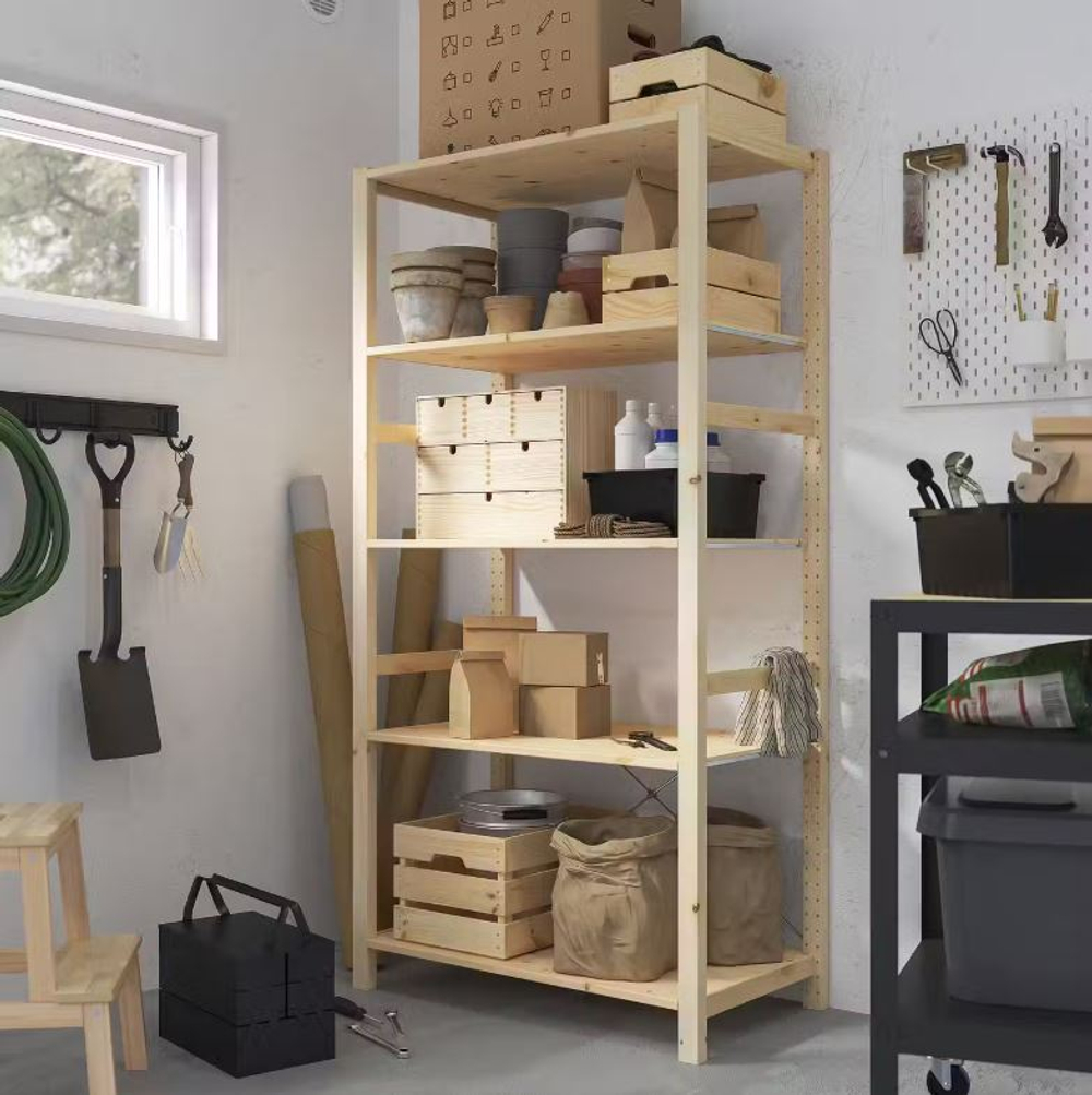 Стеллаж 5 полок Ивар IVAR, 89x50x179 см, массив сосны