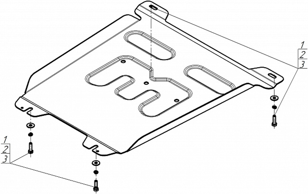 Защита КПП. 2 мм, Сталь. для Foton Tunland V9 2024-н.в., Motodor.77509