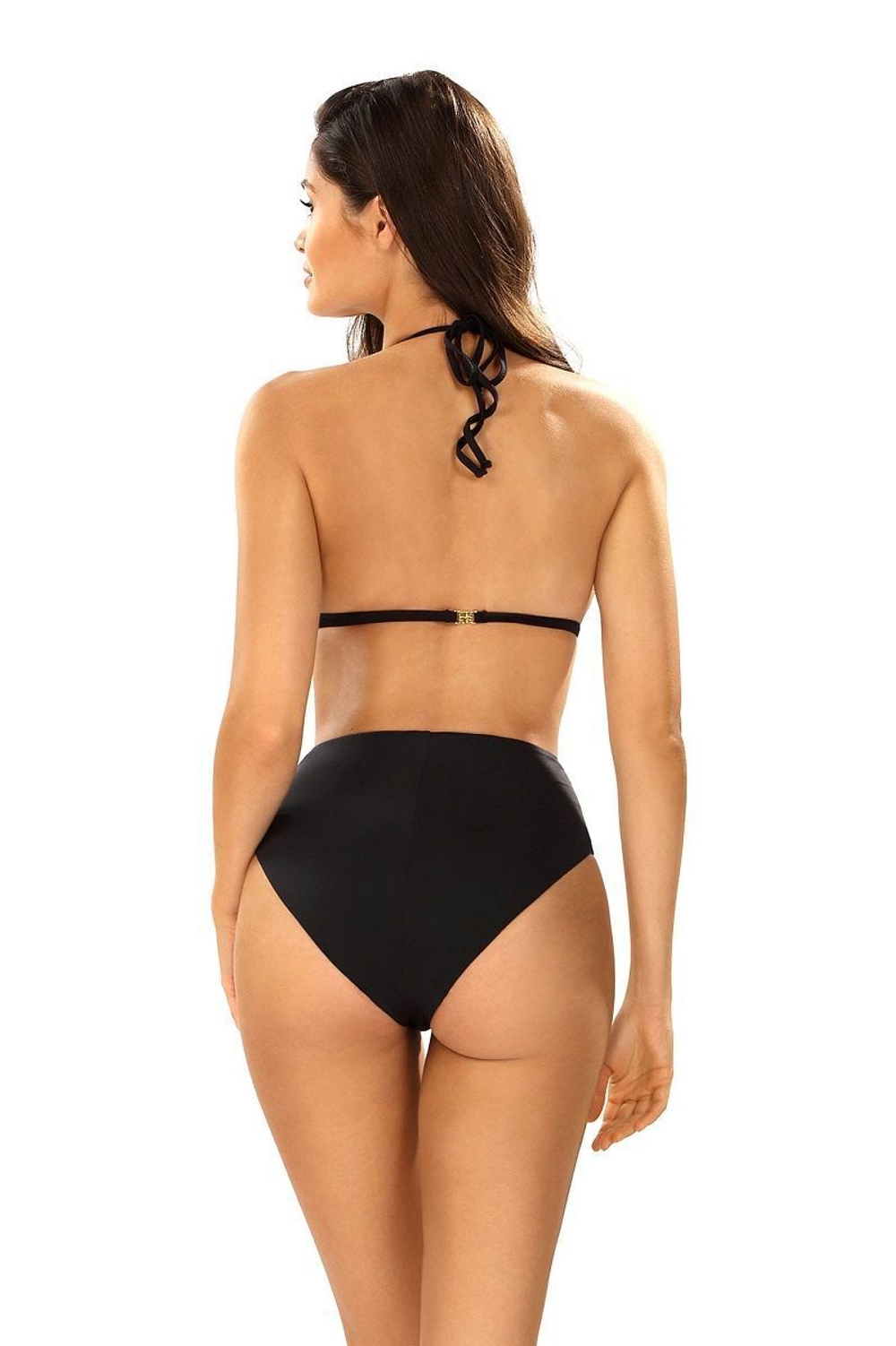 Однотонный раздельный купальник: лиф-триангул и высокие плавки (Размер: 70/36) (Цвет: черный)