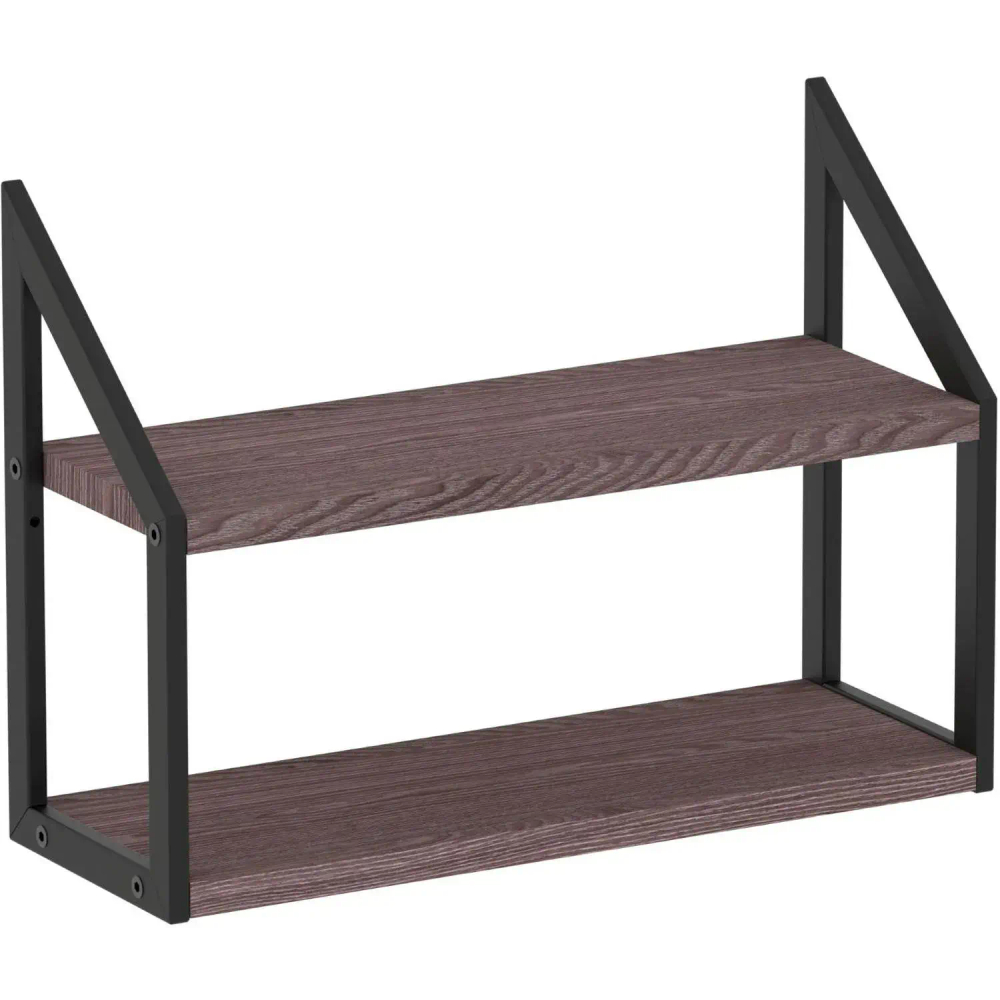 Полка TI_настен/настоль Комус Онега-8 150х450 мет чер/ЛДСП ясень анкор тем