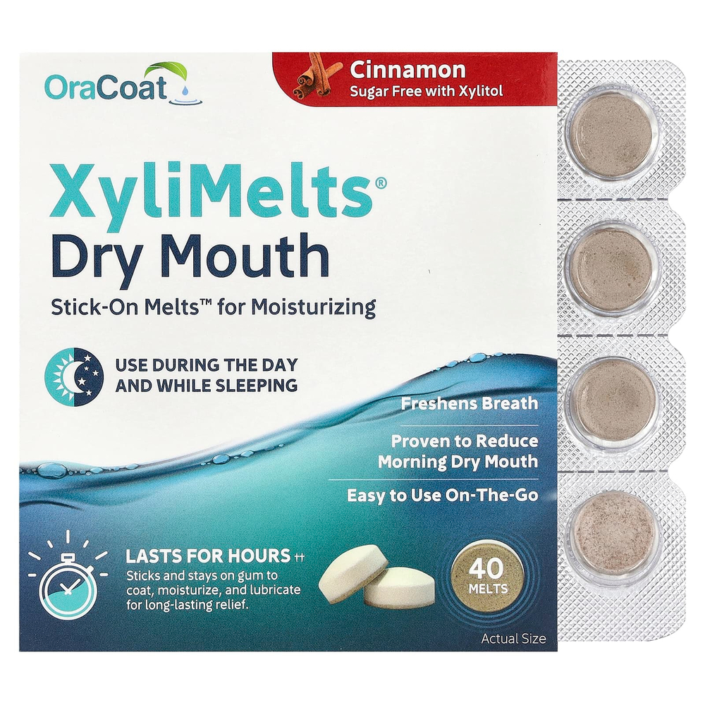 OraCoat, XyliMelts® Dry Mouth, корица, 40 плавок