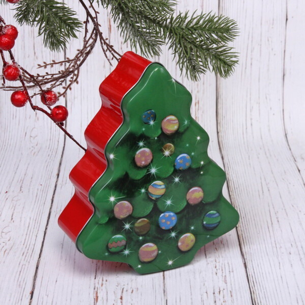 Банка жестяная «Ёлочка нарядная «18*15*6,5см