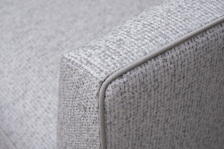 Диван трехместный Garda Decor Sorrento светло-бежевая рогожка с кантом механизм пума