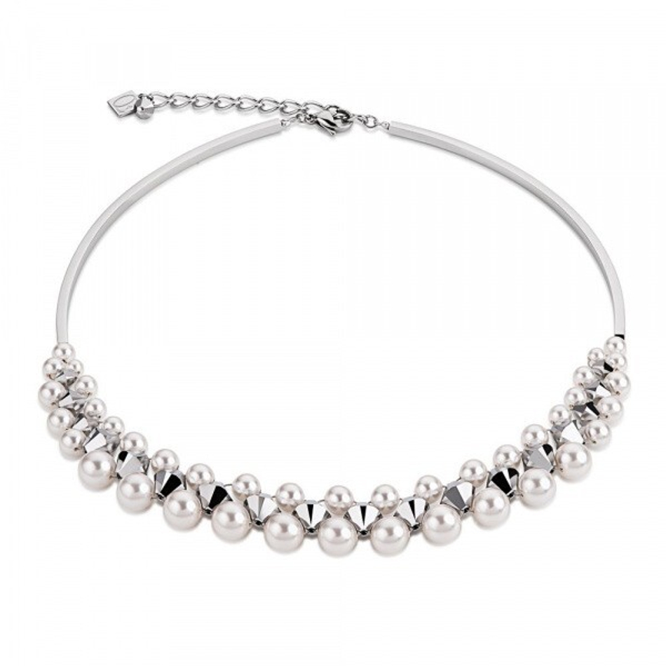 Колье Coeur de Lion White 4871/10-1400 цвет белый, серебряный
