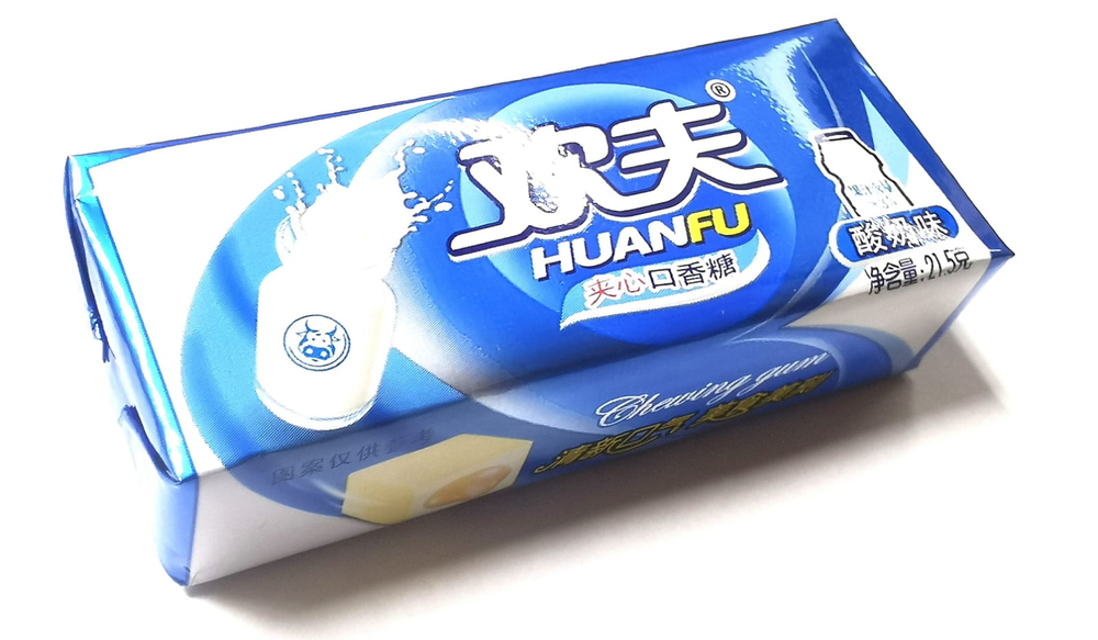 Жевательная резинка Huanfu с начинкой сливочные 21,5гр