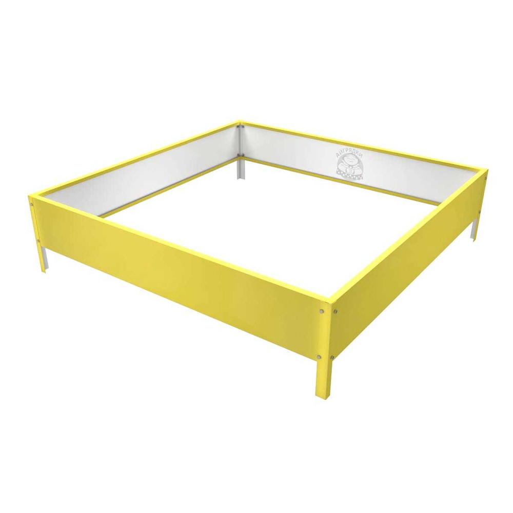 Клумба квадратная оцинкованная 1 ярус  RAL 1018 Цинково-жёлтый