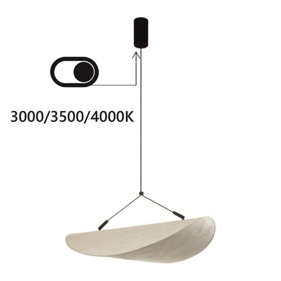 7067/30L L-VISION ODL25 239 Подвесной светильник металл/нетканный шелк/черн IP20 LED 20W 3000/3500/4000K 220V SILK