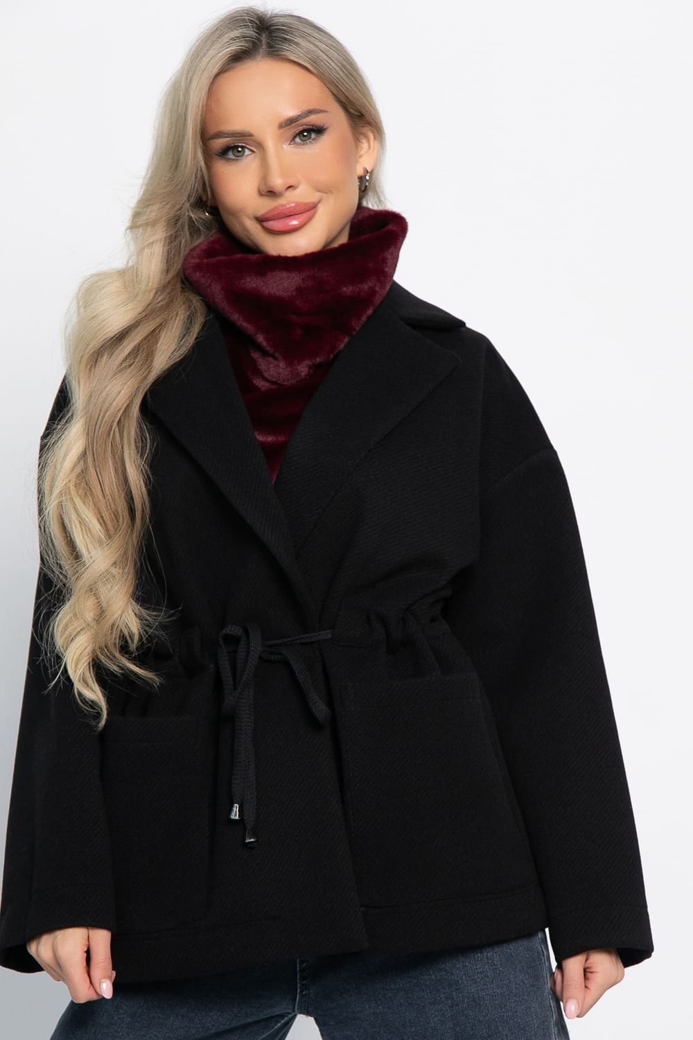 Пальто-пиджак (черный) Б15084-7М LT Collection