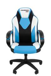 Офисное кресло Chairman Game 17 Россия экокожа черный/голубой/белый