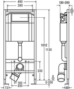 Инсталляция Viega Eco_WC для нависного унитаза в комплекте с кнопкой Style 10 (хром) и креплением