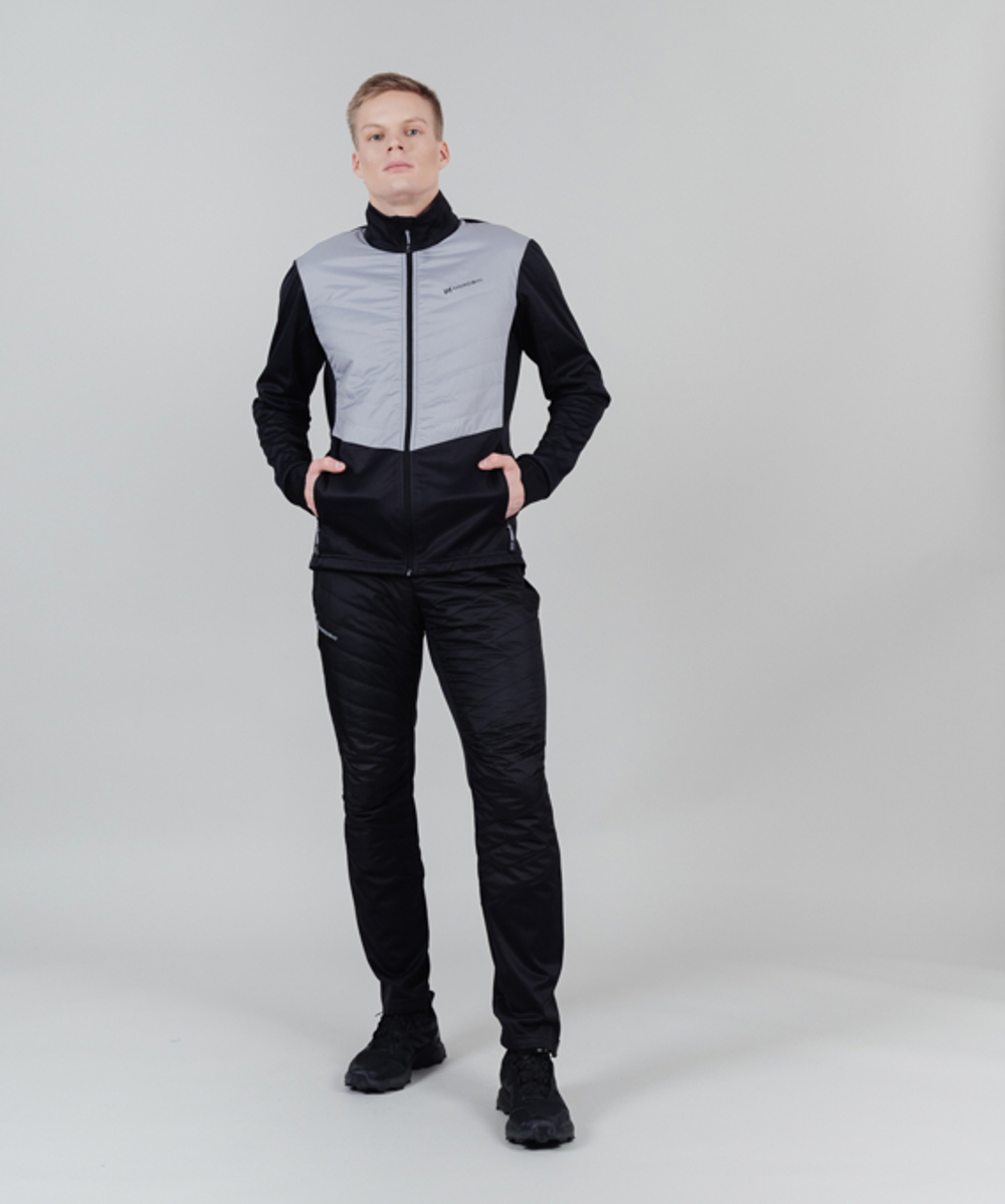 Куртка разминочная NORDSKI HYBRID Black/Grey, мужская, NSM855201