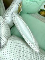 Комплект в кроватку 18 предметов "Король лев" зеленый, сатин