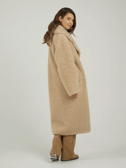 Шуба чебурашка искусственная тедди, бежевая, SilverFox