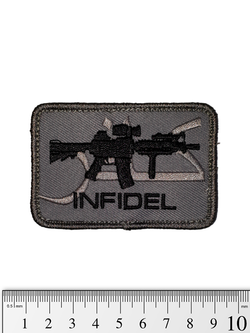 Шеврон Infidel M4 вышивка. Серый