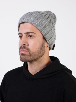Мужская зимняя шапка с отворотом Prival Classic-1, серая