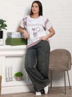 Блуза Алтея (белая/роза) Б15367-20М LT Collection